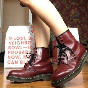 Burgundy Doc Martin Boots